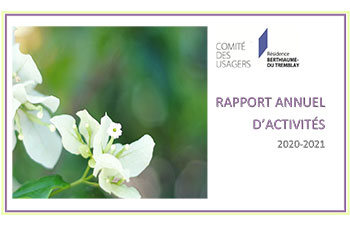 Rapport annuel d'activités 2020-2021 Comité des usagers Résidence Berthiaume-Du Tremblay